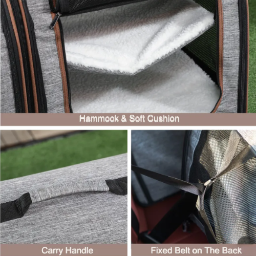 Portable Soft-sided Pet Cat Carrier With Divider