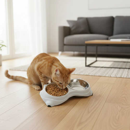 Double Stainless Steel Pet Bowl