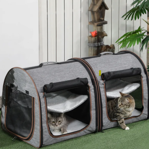 Portable Soft-sided Pet Cat Carrier With Divider