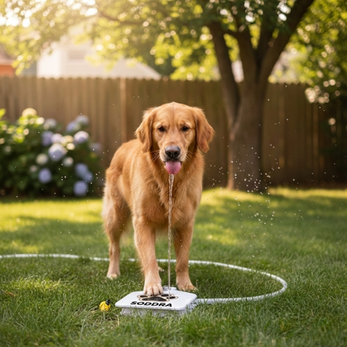 Outdoor Step-Activated Dog Water Fountain & Pet Water Dispenser – Hose-Connected, Self-Serve Hydration for Dogs