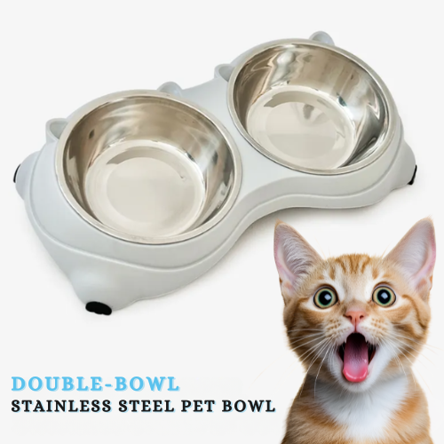 Double Stainless Steel Pet Bowl