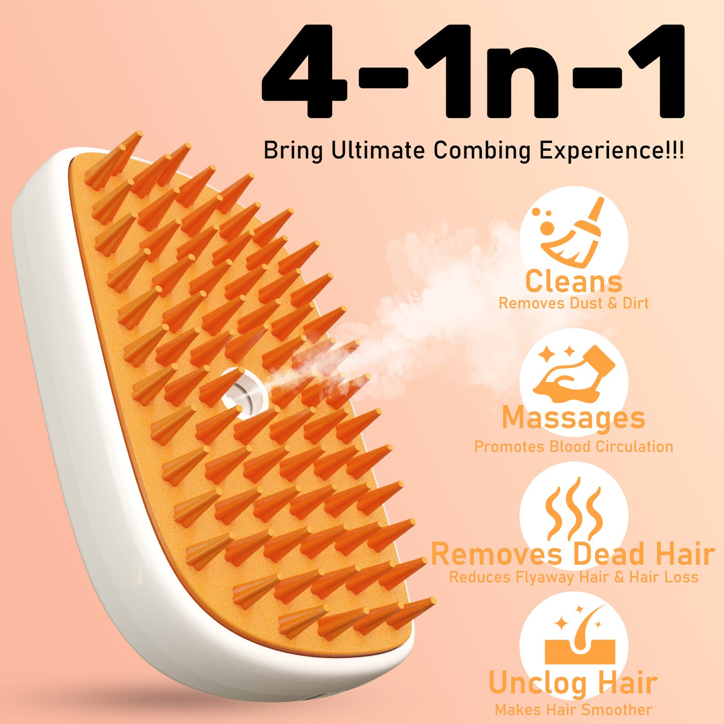 4-in-1 Cat Steam Grooming Brush