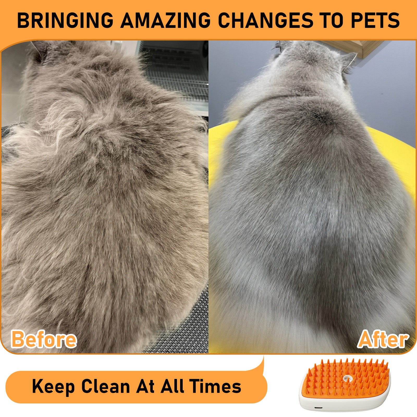 4-in-1 Cat Steam Grooming Brush