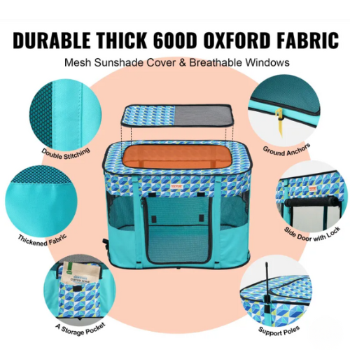 Portable Foldable Pet Playpen for Dogs & Cats