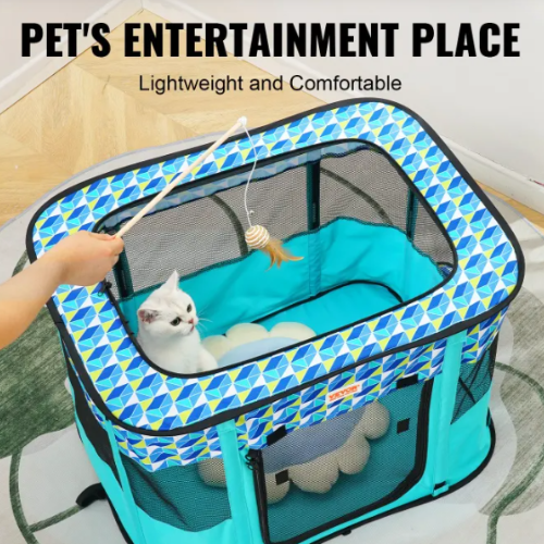 Portable Foldable Pet Playpen for Dogs & Cats
